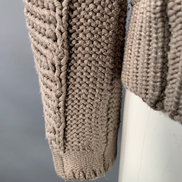 HELMUT LANG FW13 Size S Taupe Open Knit Crew Neck Sweater