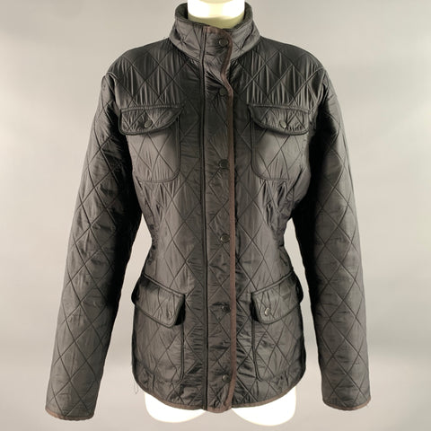 BARBOUR Size 12 Black Polyamide Quilted Jacket