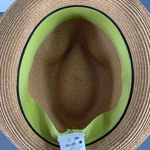 FILUHATS Size S Beige Blue Woven Paper Straw Hat