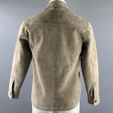 DOLCE & GABBANA Size M Grey Brown Suede Jacket
