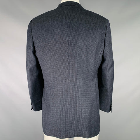 UNITED STATES POLO ASSOCIATION Size 40 Black Navy Wool Houndstooth Sport Coat