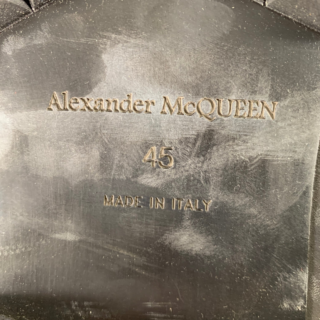 ALEXANDER MCQUEEN Size 12 Black Leather Combat Lace-Up Boots