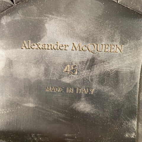 ALEXANDER MCQUEEN Size 12 Black Leather Combat Lace-Up Boots