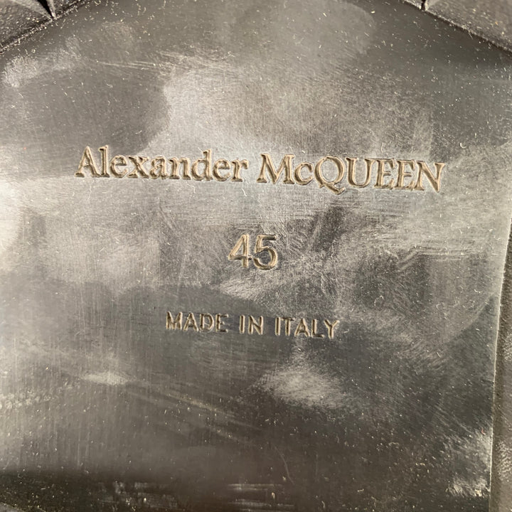 ALEXANDER MCQUEEN Size 12 Black Leather Combat Lace-Up Boots