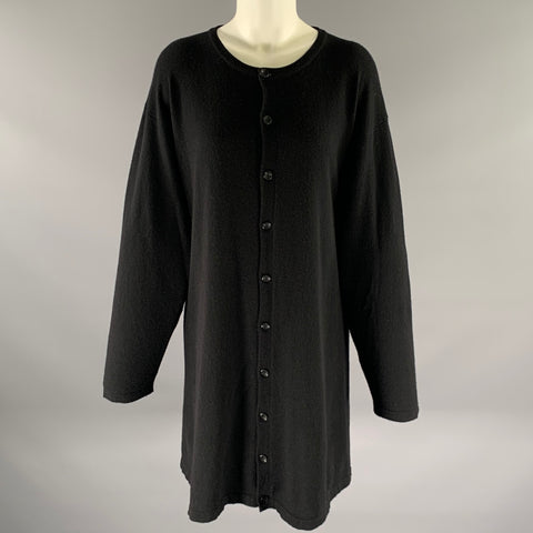 ESKANDAR M Size Black Cashmere Oversized Cardigan