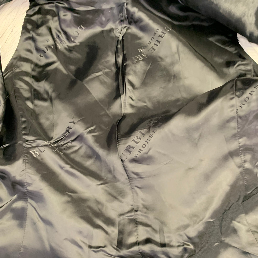 BURBERRY PRORSUM Size 40 Black Wool Twill Notch Lapel Sport Coat