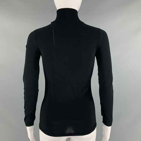 COURREGES Size S Black Nylon Mock Neck Dress Top