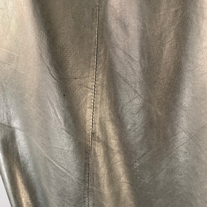 PRADA Size M Black Leather Zip Up Bomber Jacket