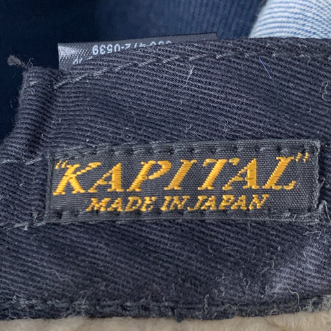 KAPITAL Size 7 1/2 Indigo Mixed Fabrics Patchwork Cotton Hat