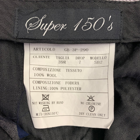 GIOVANNI BRESCIANI Size 46 Regular Blue Rust Window Pane Wool Suit