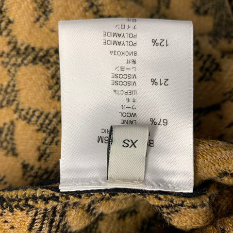 GIVENCHY Taille XS Pull à col roulé léopard en laine mélangée chameau noir