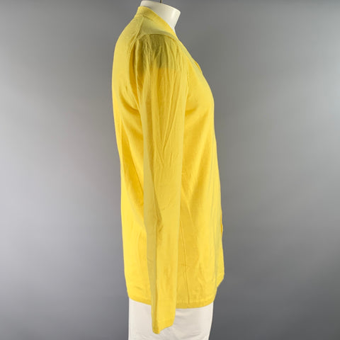 COMME des GARCONS SHIRT Size L Yellow Knitted Acrylic Blend Button Down Cardigan