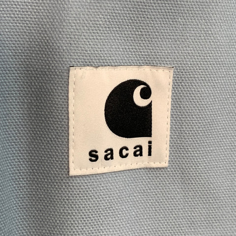 SACAI x CARHARTT Size XL Blue White Brown Oversized Cotton Field Jacket