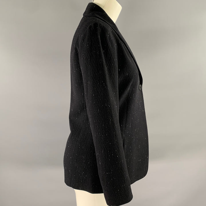 LAFAYETTE 148 Size 2 Black Blue Wool Blend Blazer