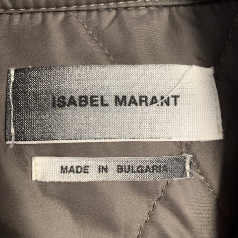 ISABEL MARANT ETOILE Size XS Cream Plaid Polyester Oversized Flannel Shirt Jacket
