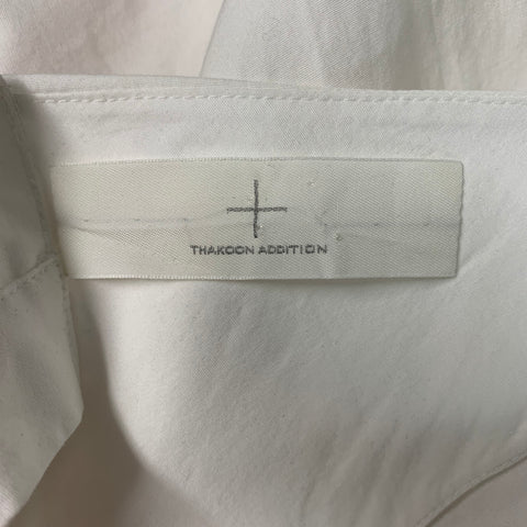 THAKOON Size 2 White Cotton Blend Aplique A-Line Blouse