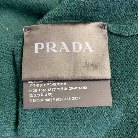 PRADA Taille XL Pull col rond en cachemire tricoté vert forêt