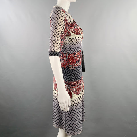 Robe plissée GUCCI en soie multicolore imprimé chinoiserie, taille 4