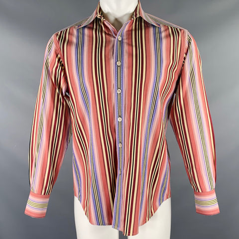 ROBERT GRAHAM Size M Multi Color Stripe Cotton Button Up Long Sleeve Shirt