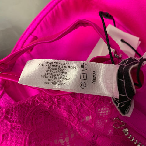 FLEUR DU MAL Size M Pink Fuchsia Polyamide Blend Lace Bustier Top