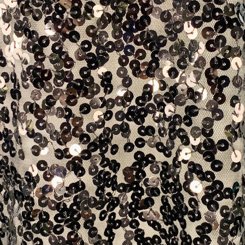 DKNY Size 0 Black Nylon Sequined Racerback Tank Dress Top