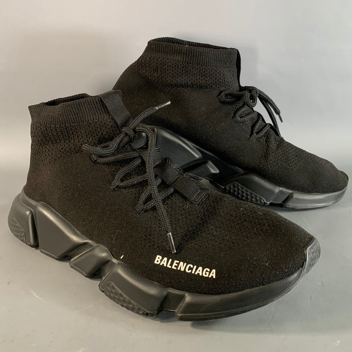 BALENCIAGA Size 12 Black Mesh Runner Sneakers