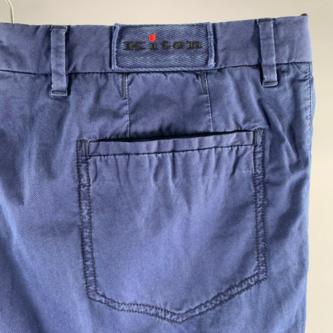 KITON Size 36 Navy Cotton Blend Button Fly Casual Pants