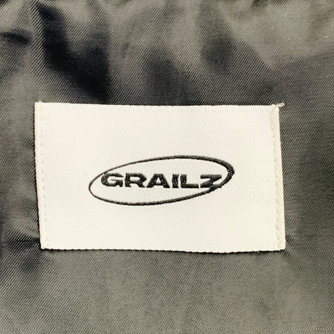 GRAILZ Size L Black Nylon Hooded Zip Pockets Jacket