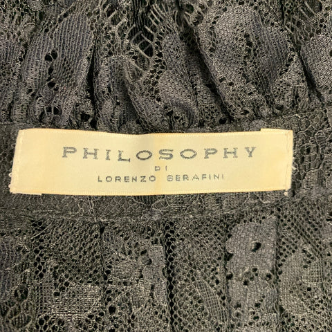 PHILOSOPHY di LORENZO SERAFINI Size 6 Black Lace Bow Dress