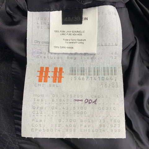 CALVIN KLEIN COLLECTION Size 38 Black Grey Lines Virgin Wool Tuxedo Sport Coat
