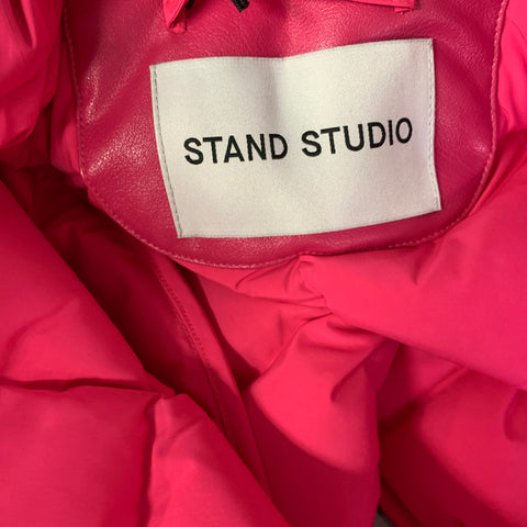 STAND STUDIO Size S Pink Polyester Quilted Cropped Jacket