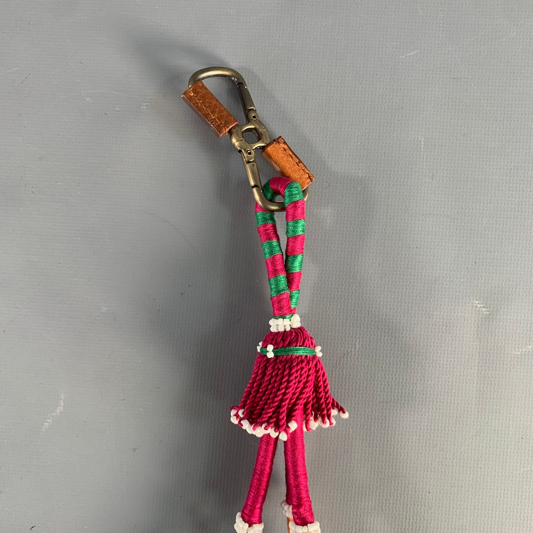BURBERRY Multi-Color Beaded Metal Bag Charm