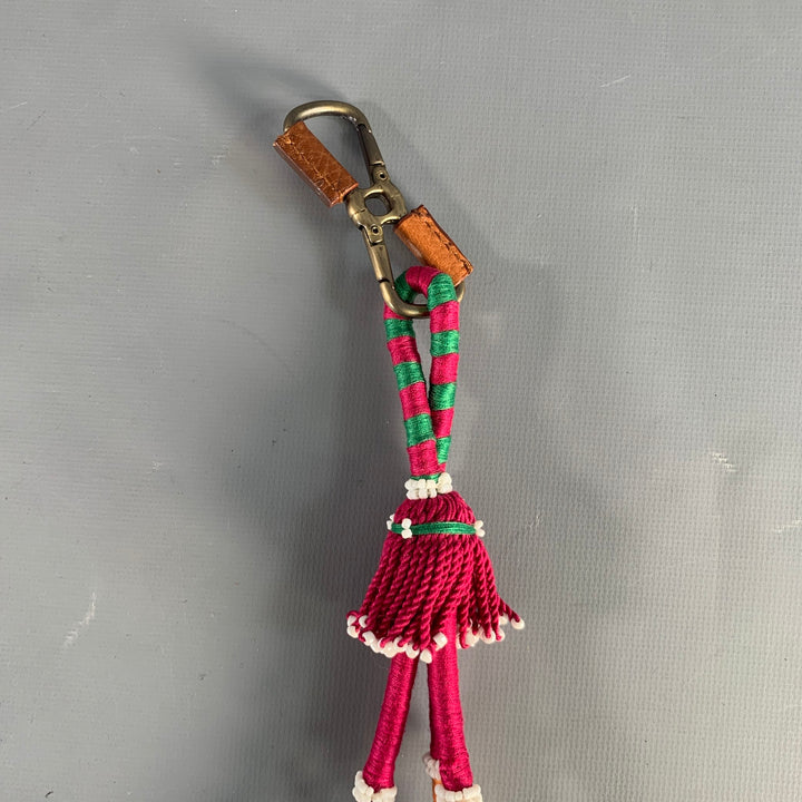 BURBERRY Multi-Color Beaded Metal Bag Charm