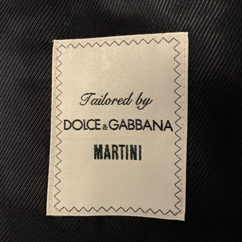DOLCE & GABBANA Size 38 Navy Wool Blend Notch Lapel Slim Fit Suit