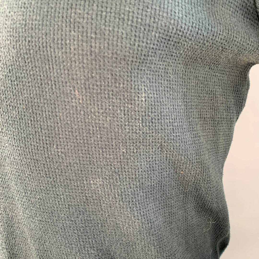 NICE COLLECTIVE Size M Green Waffle Knit Cotton Hoodie Sweatshirt