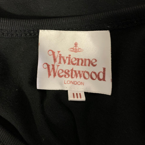 VIVIENNE WESTWOOD FW1987 Size S Black Red Graphic Cotton Crew Neck T Shirt