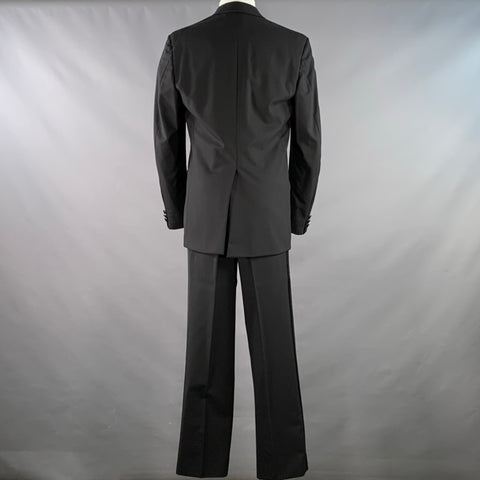 BROOKS BROTHERS Size M Black Peak Lapel Single Button Tuxedo