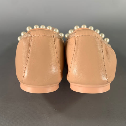 STUART WEITZMAN Size 7 Pink White Leather Ballerina Flats