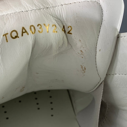 VALENTINO Size 9 White Studded Leather Strap Sneakers