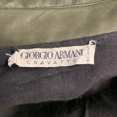 GIORGIO ARMANI Size 46 Green Leather Zip Snaps Jacket