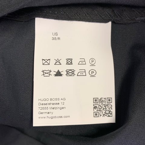 BOSS by HUGO BOSS Size 35 Black Virgin Wool Flat Front Dress Pants