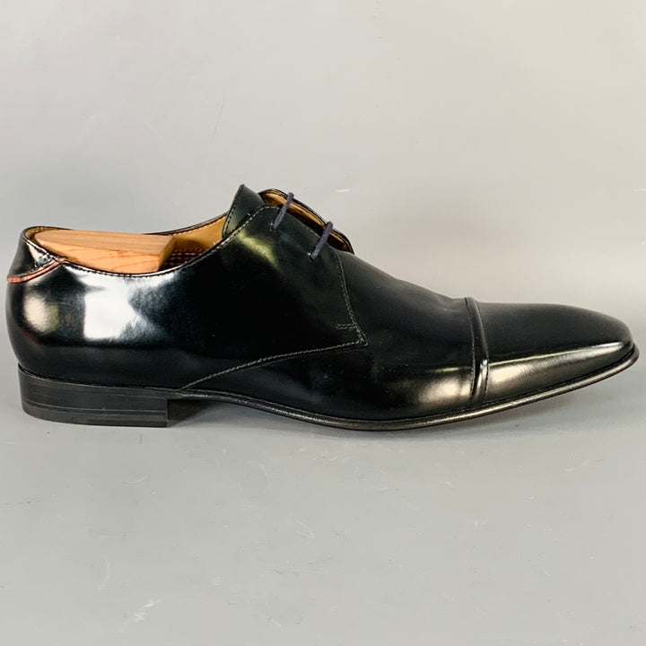 PS by PAUL SMITH Size 12 Robin Black Leather Cap Toe Lace-Up Shoes