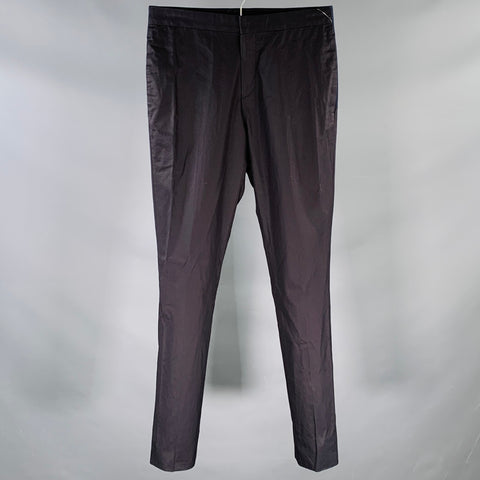 GIVENCHY Size 30 Black Navy Two Toned Cotton Flat Front Dress Pants