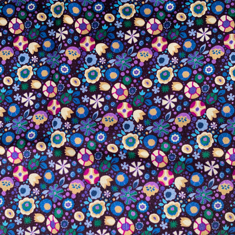 BARNEY'S NEW YORK Multi Color Floral Silk Blend Satin Pocket Square