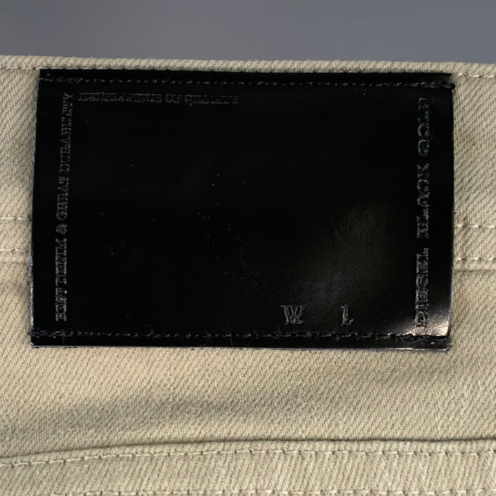 DIESEL BLACK GOLD Size 33 Grey Distressed Cotton Blend Stacked Jeans