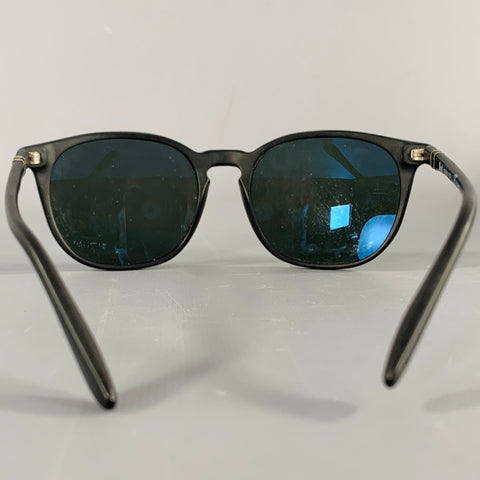 PERSOL Black Silver Acetate Sunglasses