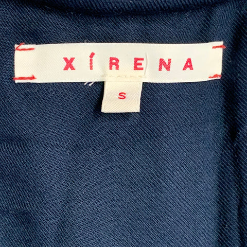 XIRENA Size S Jensen Navy Faux Fur Hook Eye Jacket