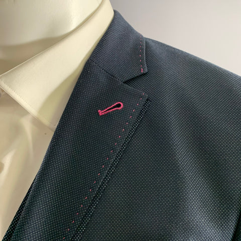 TED BAKER Size 36 Navy Pink Contrast Stitch Polyester Blend Suit