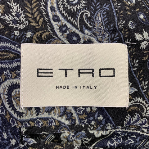 ETRO Size 44 Black Beaded Wool Shawl Collar Sport Coat