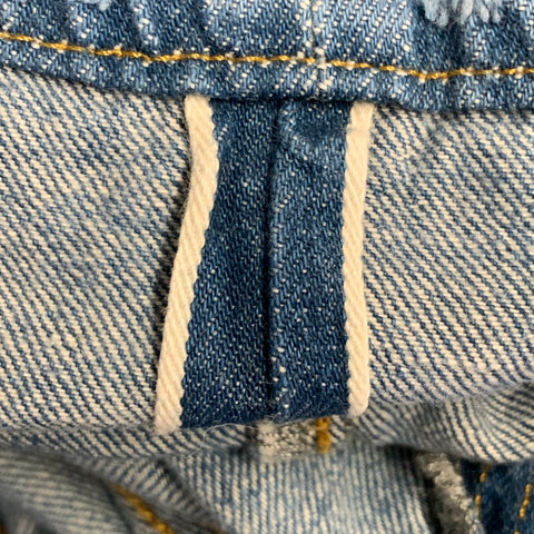R13 Size 26 Relaxed Skinny Blue Selvedge Denim Twill Distressed Jeans